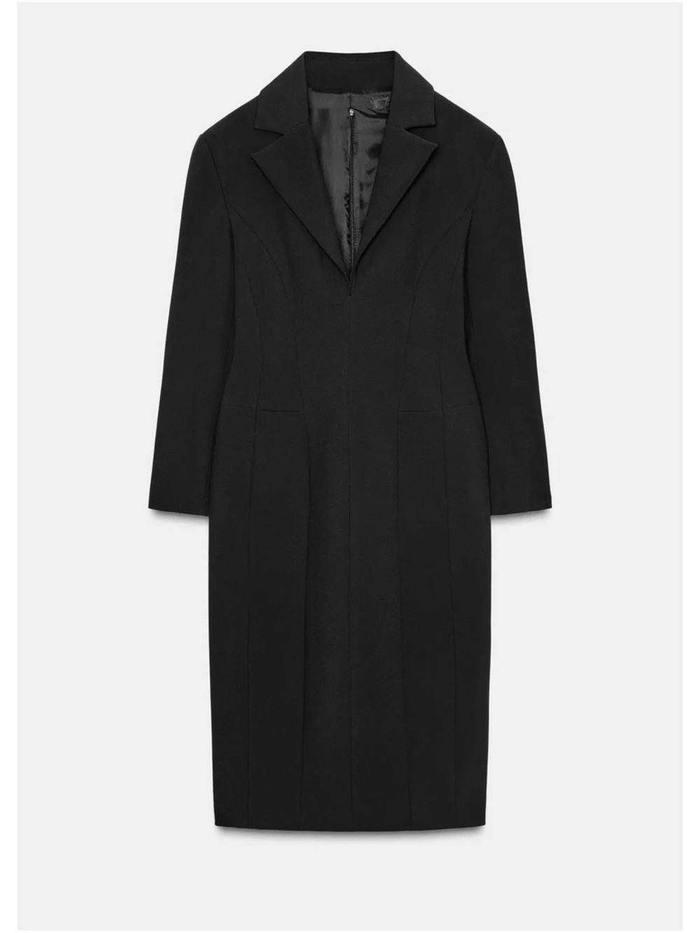 NWT. Zara ZW Collection Black Coat Dress. Size S. - Picture 9 of 14